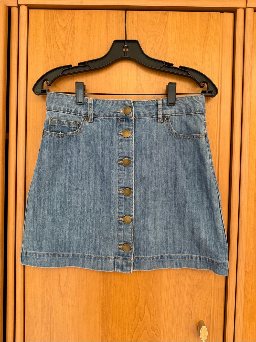 Forever 21 Button Front Denim Mini Skirt Blue Size S
